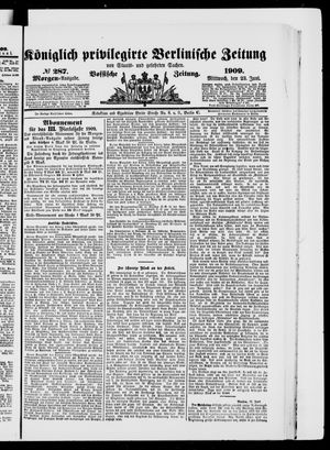 Königlich privilegirte Berlinische Zeitung von Staats- und gelehrten Sachen vom 23.06.1909