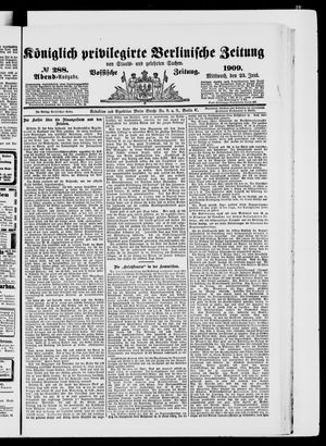 Königlich privilegirte Berlinische Zeitung von Staats- und gelehrten Sachen vom 23.06.1909