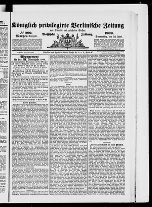 Königlich privilegirte Berlinische Zeitung von Staats- und gelehrten Sachen vom 24.06.1909