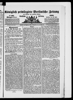 Königlich privilegirte Berlinische Zeitung von Staats- und gelehrten Sachen vom 25.06.1909