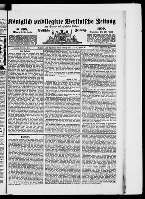 Königlich privilegirte Berlinische Zeitung von Staats- und gelehrten Sachen vom 29.06.1909