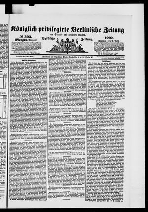 Königlich privilegirte Berlinische Zeitung von Staats- und gelehrten Sachen vom 02.07.1909