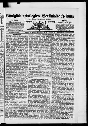 Königlich privilegirte Berlinische Zeitung von Staats- und gelehrten Sachen vom 06.07.1909