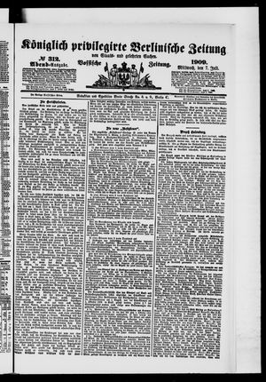 Königlich privilegirte Berlinische Zeitung von Staats- und gelehrten Sachen vom 07.07.1909