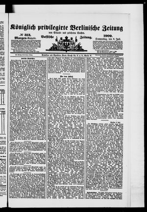 Königlich privilegirte Berlinische Zeitung von Staats- und gelehrten Sachen vom 08.07.1909