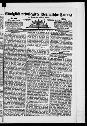 Königlich privilegirte Berlinische Zeitung von Staats- und gelehrten Sachen vom 10.07.1909