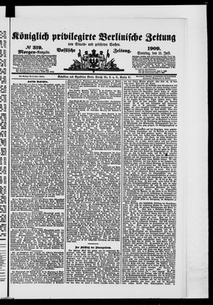 Königlich privilegirte Berlinische Zeitung von Staats- und gelehrten Sachen vom 11.07.1909