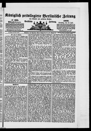 Königlich privilegirte Berlinische Zeitung von Staats- und gelehrten Sachen vom 13.07.1909