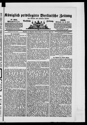 Königlich privilegirte Berlinische Zeitung von Staats- und gelehrten Sachen vom 14.07.1909