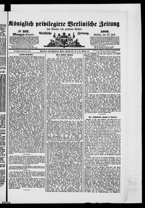 Königlich privilegirte Berlinische Zeitung von Staats- und gelehrten Sachen vom 16.07.1909