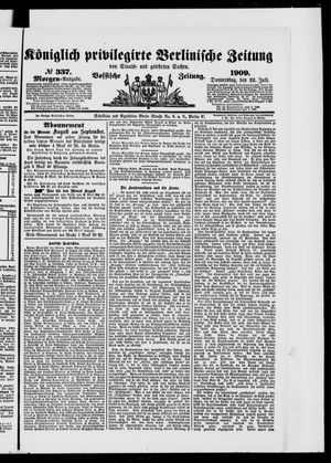 Königlich privilegirte Berlinische Zeitung von Staats- und gelehrten Sachen vom 22.07.1909