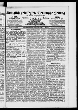 Königlich privilegirte Berlinische Zeitung von Staats- und gelehrten Sachen vom 27.07.1909
