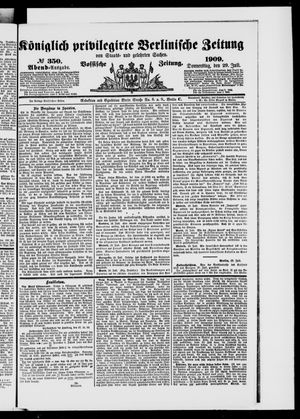 Königlich privilegirte Berlinische Zeitung von Staats- und gelehrten Sachen vom 29.07.1909