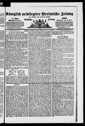 Königlich privilegirte Berlinische Zeitung von Staats- und gelehrten Sachen vom 31.07.1909