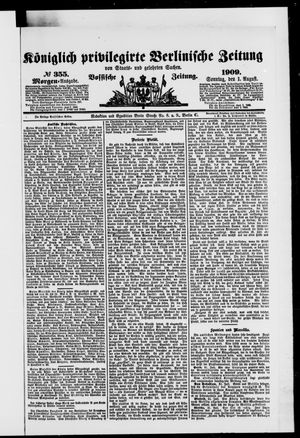Königlich privilegirte Berlinische Zeitung von Staats- und gelehrten Sachen vom 01.08.1909