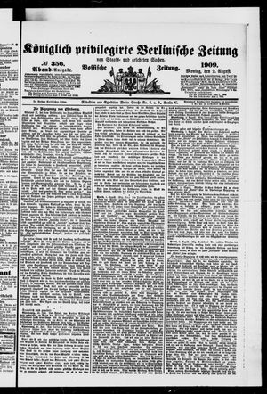 Königlich privilegirte Berlinische Zeitung von Staats- und gelehrten Sachen vom 02.08.1909