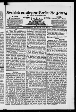 Königlich privilegirte Berlinische Zeitung von Staats- und gelehrten Sachen vom 07.08.1909