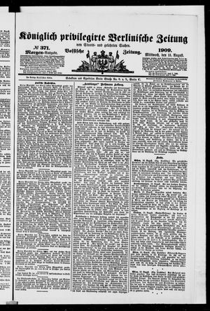 Königlich privilegirte Berlinische Zeitung von Staats- und gelehrten Sachen vom 11.08.1909