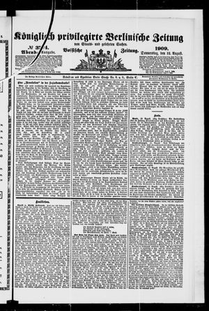 Königlich privilegirte Berlinische Zeitung von Staats- und gelehrten Sachen vom 12.08.1909