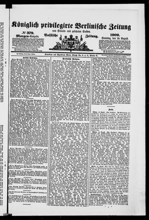 Königlich privilegirte Berlinische Zeitung von Staats- und gelehrten Sachen vom 15.08.1909