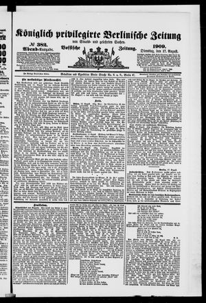 Königlich privilegirte Berlinische Zeitung von Staats- und gelehrten Sachen vom 17.08.1909