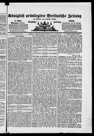 Königlich privilegirte Berlinische Zeitung von Staats- und gelehrten Sachen vom 19.08.1909