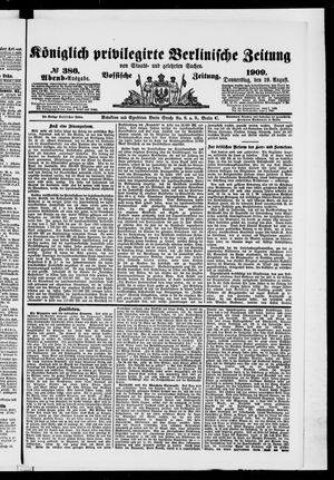 Königlich privilegirte Berlinische Zeitung von Staats- und gelehrten Sachen vom 19.08.1909