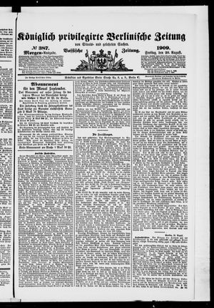 Königlich privilegirte Berlinische Zeitung von Staats- und gelehrten Sachen vom 20.08.1909