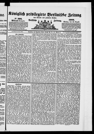 Königlich privilegirte Berlinische Zeitung von Staats- und gelehrten Sachen on Aug 23, 1909