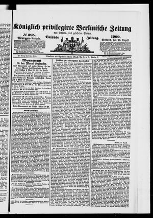 Königlich privilegirte Berlinische Zeitung von Staats- und gelehrten Sachen vom 25.08.1909
