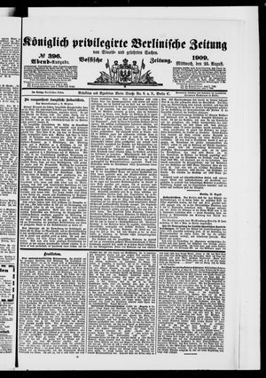 Königlich privilegirte Berlinische Zeitung von Staats- und gelehrten Sachen vom 25.08.1909