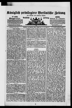 Königlich privilegirte Berlinische Zeitung von Staats- und gelehrten Sachen vom 01.09.1909