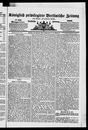 Königlich privilegirte Berlinische Zeitung von Staats- und gelehrten Sachen vom 02.09.1909