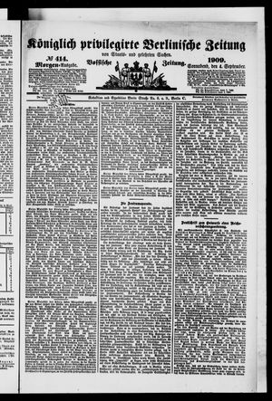 Königlich privilegirte Berlinische Zeitung von Staats- und gelehrten Sachen vom 04.09.1909