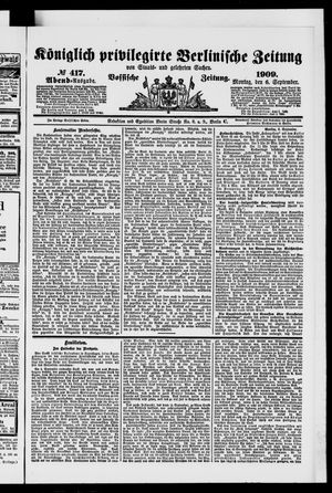 Königlich privilegirte Berlinische Zeitung von Staats- und gelehrten Sachen vom 06.09.1909