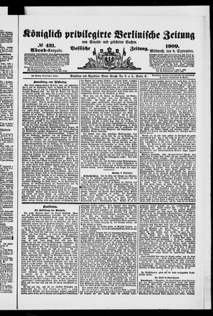 Königlich privilegirte Berlinische Zeitung von Staats- und gelehrten Sachen on Sep 8, 1909