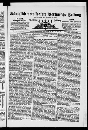 Königlich privilegirte Berlinische Zeitung von Staats- und gelehrten Sachen vom 09.09.1909