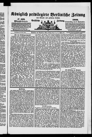 Königlich privilegirte Berlinische Zeitung von Staats- und gelehrten Sachen vom 09.09.1909