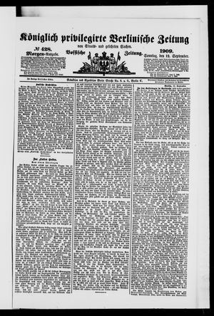 Königlich privilegirte Berlinische Zeitung von Staats- und gelehrten Sachen vom 12.09.1909