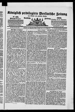 Königlich privilegirte Berlinische Zeitung von Staats- und gelehrten Sachen vom 14.09.1909