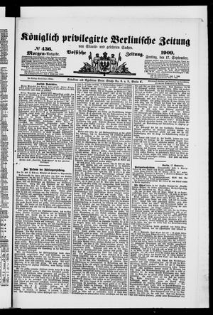 Königlich privilegirte Berlinische Zeitung von Staats- und gelehrten Sachen vom 17.09.1909