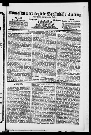 Königlich privilegirte Berlinische Zeitung von Staats- und gelehrten Sachen vom 20.09.1909