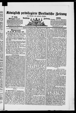 Königlich privilegirte Berlinische Zeitung von Staats- und gelehrten Sachen vom 21.09.1909