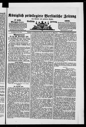 Königlich privilegirte Berlinische Zeitung von Staats- und gelehrten Sachen vom 23.09.1909