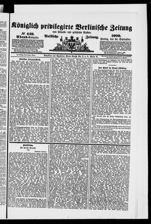 Königlich privilegirte Berlinische Zeitung von Staats- und gelehrten Sachen vom 24.09.1909