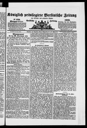 Königlich privilegirte Berlinische Zeitung von Staats- und gelehrten Sachen vom 26.09.1909