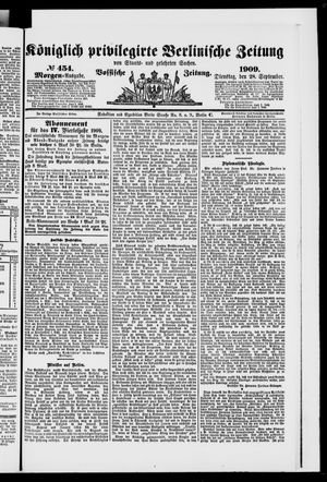 Königlich privilegirte Berlinische Zeitung von Staats- und gelehrten Sachen vom 28.09.1909