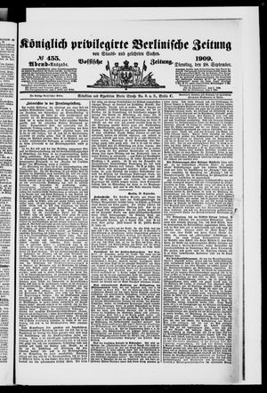 Königlich privilegirte Berlinische Zeitung von Staats- und gelehrten Sachen vom 28.09.1909