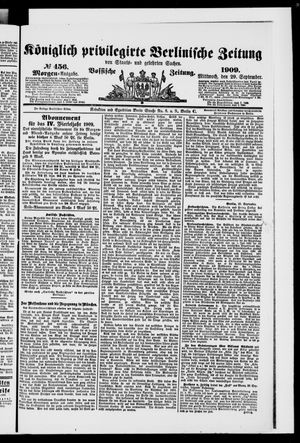 Königlich privilegirte Berlinische Zeitung von Staats- und gelehrten Sachen on Sep 29, 1909