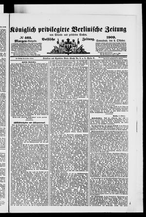 Königlich privilegirte Berlinische Zeitung von Staats- und gelehrten Sachen vom 02.10.1909